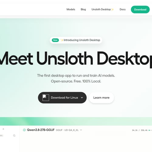 Unsloth screenshot or product image