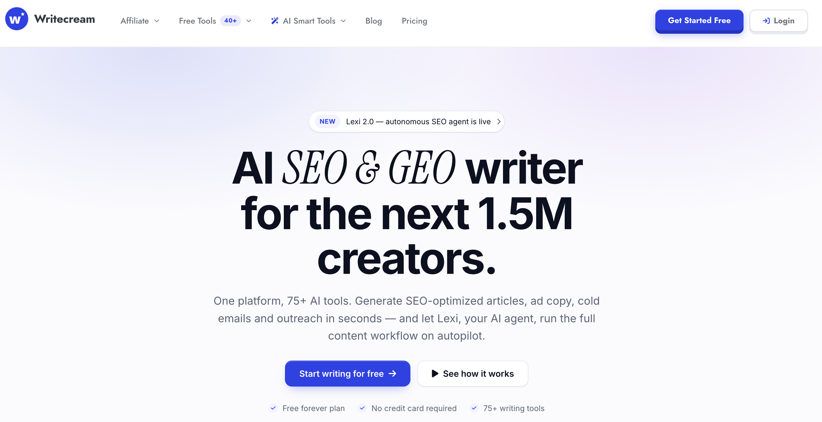 Writecream screenshot or product image