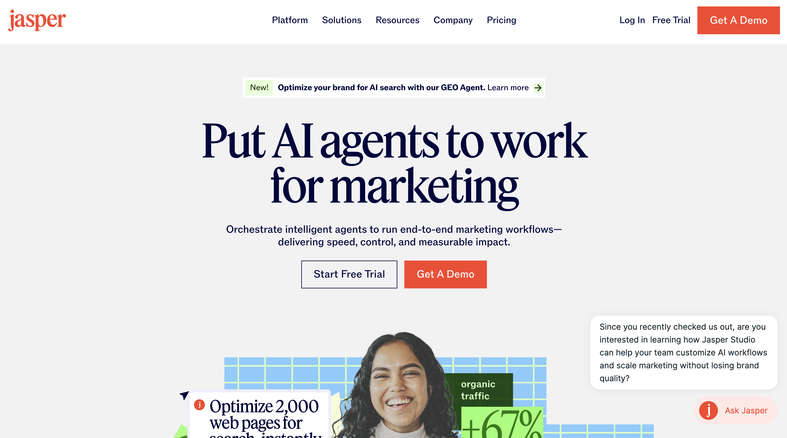 Jasper AI screenshot or product image