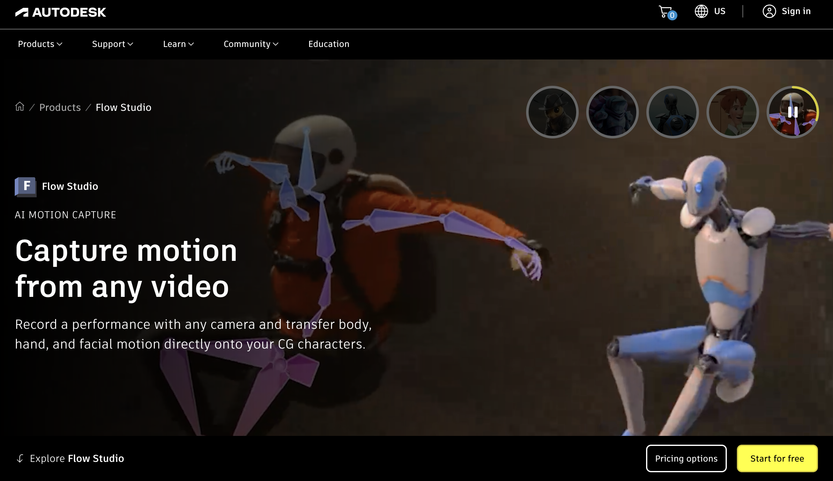 Wonder Dynamics (Autodesk Flow Studio) screenshot or product image