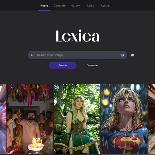 Lexica screenshot or product image