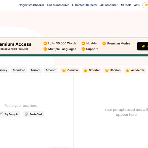 Paraphraser screenshot or product image