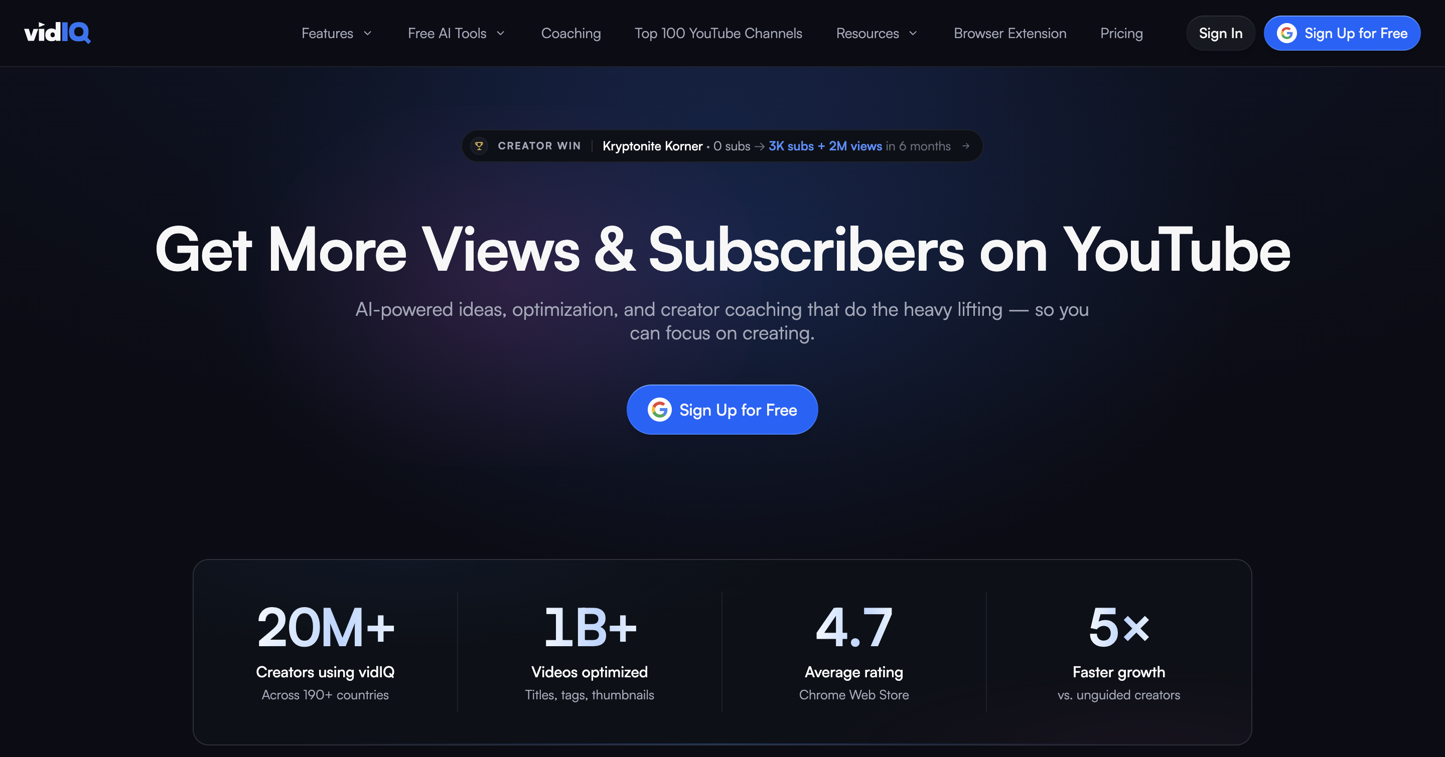 VidIQ screenshot or product image