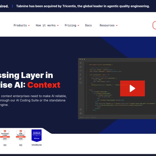 Tabnine screenshot or product image