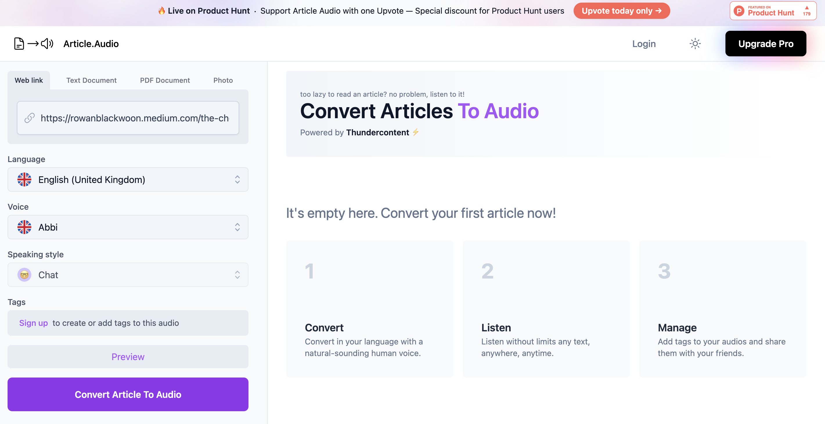 Article.Audio screenshot or product image