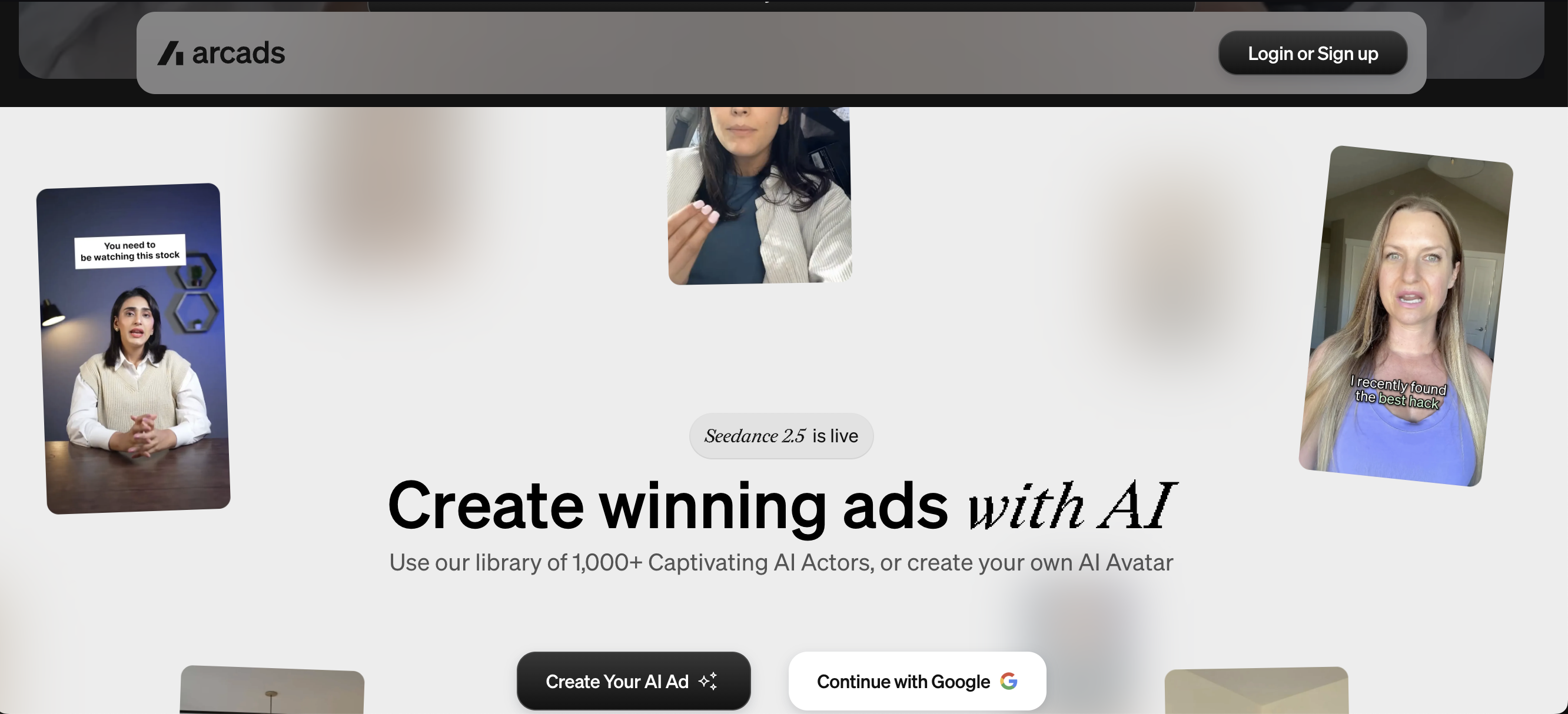 Arcads AI screenshot or product image