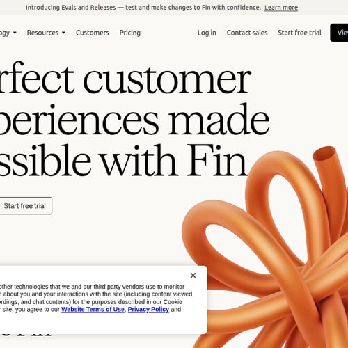Intercom Fin screenshot or product image